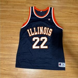 Illinois Fighting Illini Vintage 90s Kiwane Garris Champion Basketball Jersey